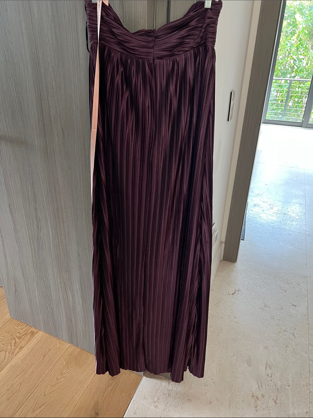 NWT LULUS Whimsical Beauty plisse strapless dress dark purple XL - Picture 10 of 12